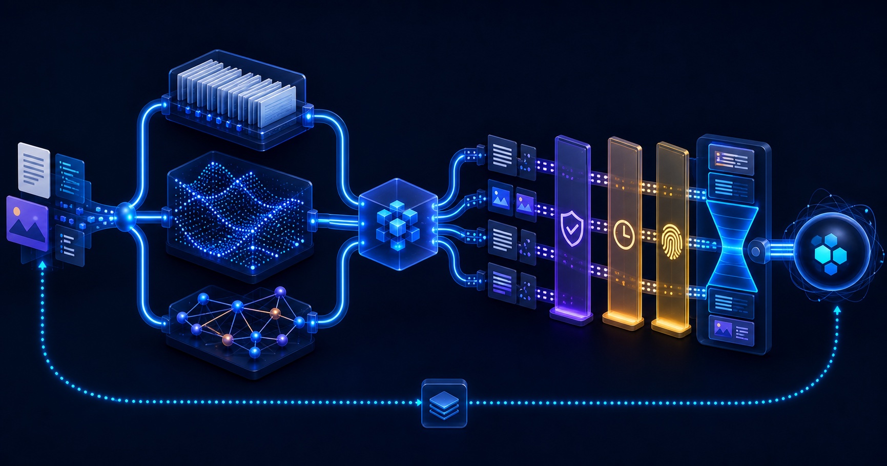 Search and ranking pipeline for governed AI agent memory