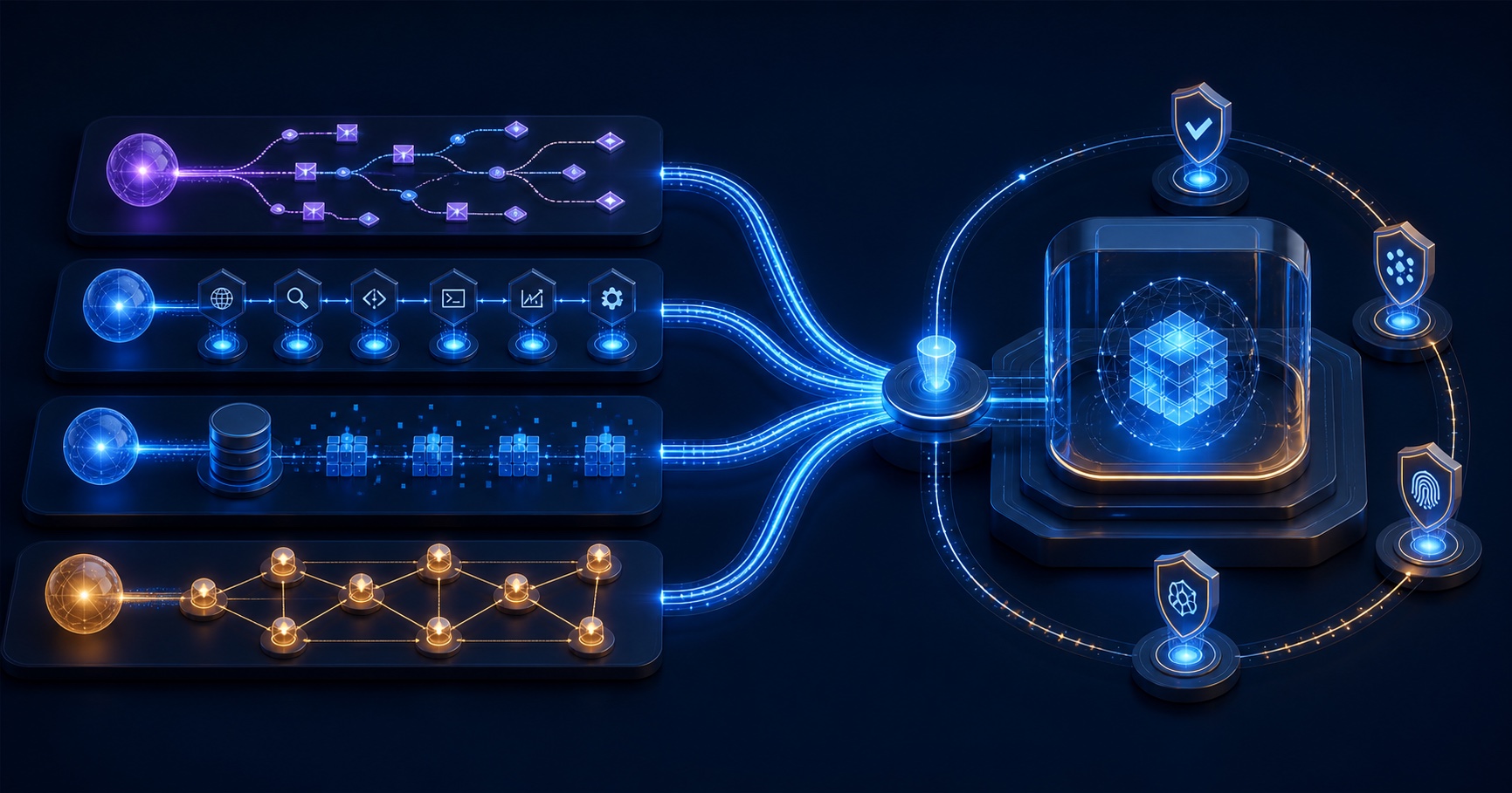 AI agent capabilities converging into a governed production system